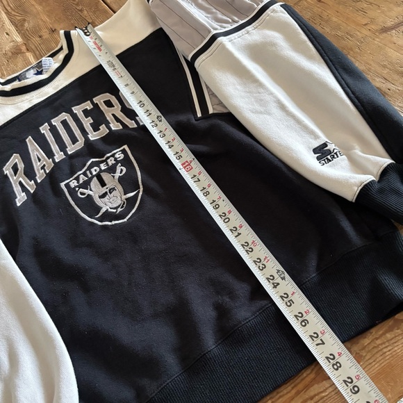 Vintage STARTER Los Angeles Raiders Crewneck Sweatshirt NFL Football - Picture 7 of 10